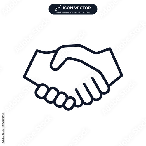 hand shake icon symbol template for graphic and web design collection logo vector illustration