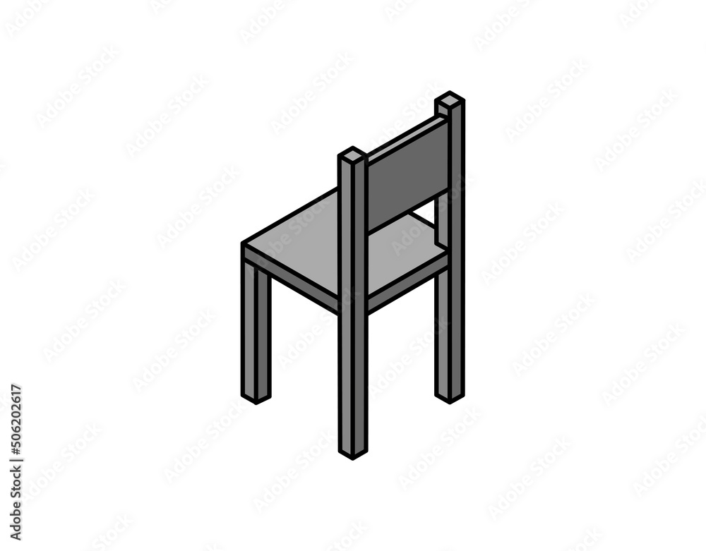 Chair isometric design icon. Vector web illustration. 3d colorful concept Chair isometric design icon. Vector web illustration. 3d colorful concept