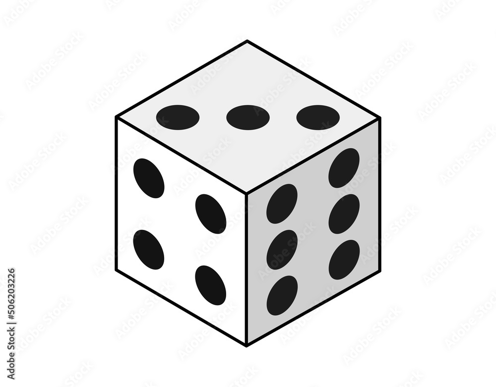 Dice isometric design icon. Vector web illustration. 3d colorful concept Dice isometric design icon. Vector web illustration. 3d colorful concept