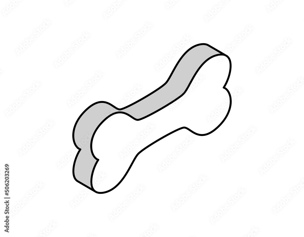 Bone isometric design icon. Vector web illustration. 3d colorful concept Bone isometric design icon. Vector web illustration. 3d colorful concept
