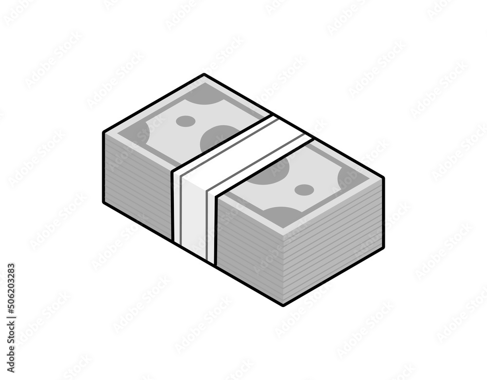 Dollars isometric design icon. Vector web illustration. 3d colorful concept Dollars isometric design icon. Vector web illustration. 3d colorful concept