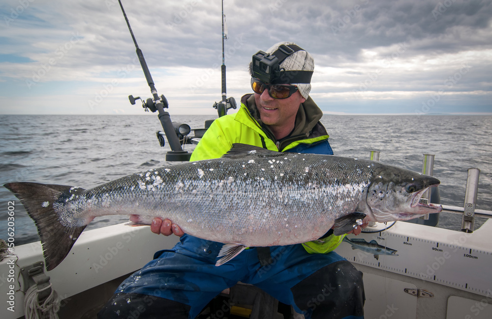 Salmon fishing in Swedish Baltic sea Salmon fishing in Swedish Baltic sea