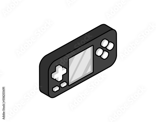 Game console isometric design icon. Vector web illustration. 3d colorful concept photo