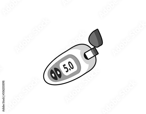 Glucometer isometric design icon. Vector web illustration. 3d colorful concept