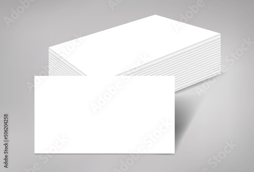 Blank Business Card Stack Of Pages Mockup White Printable Paper Canvas Brand Identity Document Advertisement Presentation Company Corporate Isolated Illustration Realistic Template