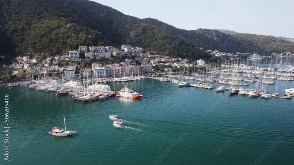 Awesome aerial view of Fethiye Marina in Turkey Awesome aerial view of Fethiye Marina in Turkey