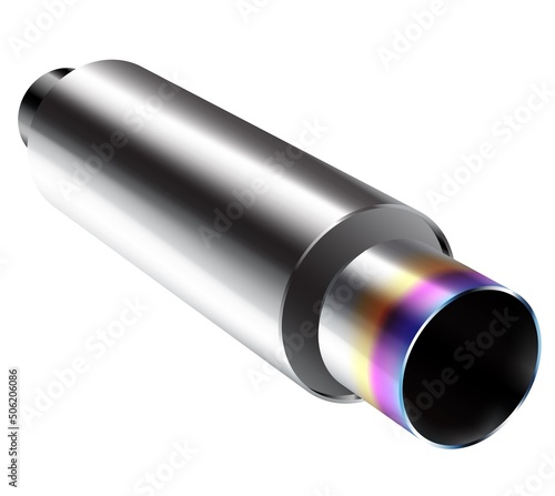 Vector sport exhaust pipe, car part silencer