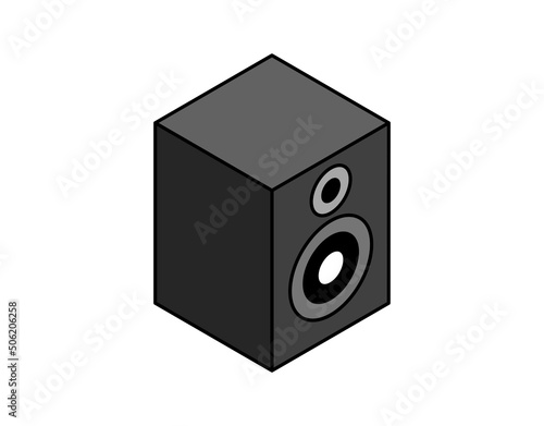 Speaker isometric design icon. Vector web illustration. 3d colorful concept