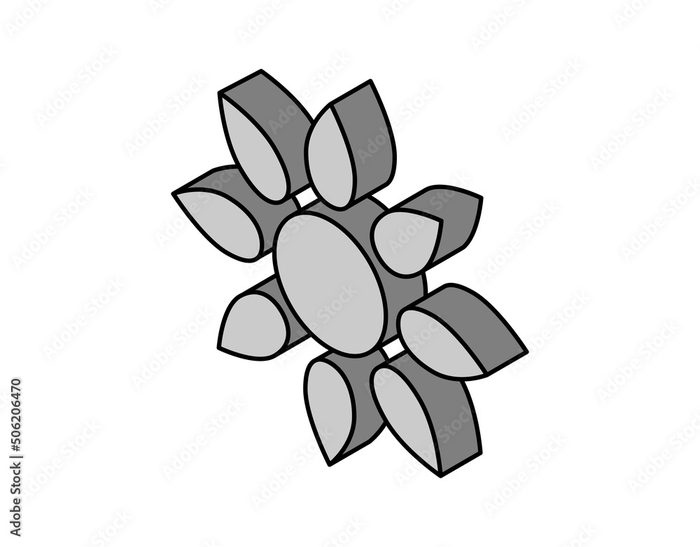 Naklejka premium Sun isometric design icon. Vector web illustration. 3d colorful concept