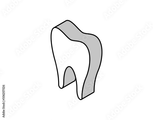 Tooth isometric design icon. Vector web illustration. 3d colorful concept