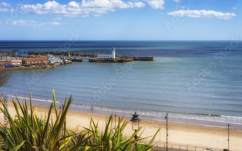 Beach and lighthouse.