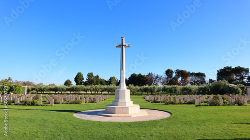 Ortona, Italy – Moro River Canadian War Cemetery. Soldiers who are fallen in WW2 during the fighting at Moro River and Ortona photo
