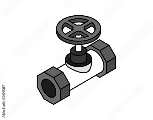 Valve isometric design icon. Vector web illustration. 3d colorful concept