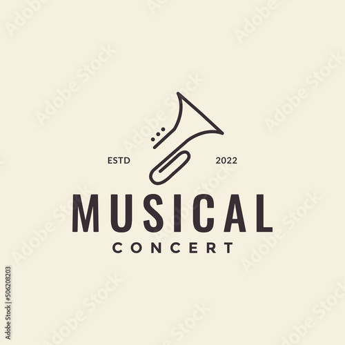 line simple minimal saxofon logo design vector graphic symbol icon illustration creative idea