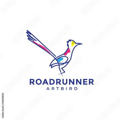 lines art abstract bird roadrunner logo design vector graphic symbol icon illustration creative idea photo