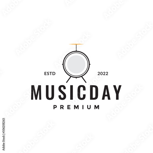 minimal simple solo drum logo design vector graphic symbol icon illustration creative idea