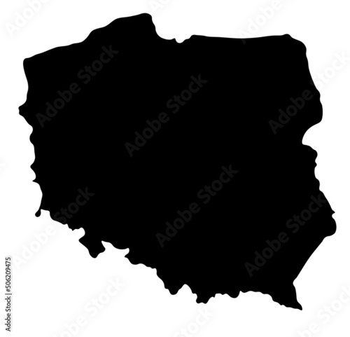 Poland country outline isolated on white background