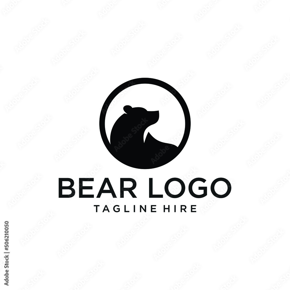 Bear logo - icon vector illustration on white background	
