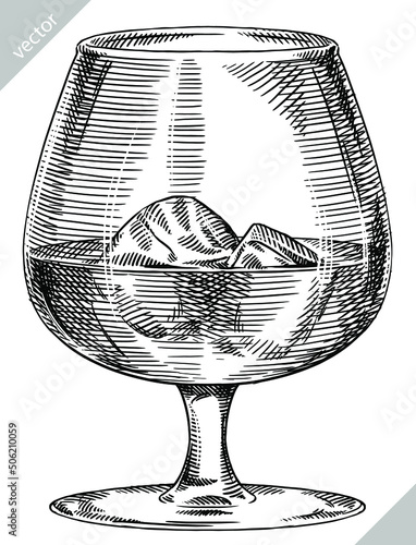 black and white engrave isolated drink illustration