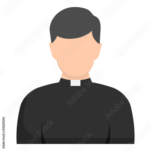 Catholic priest flat icon Vector illustration.