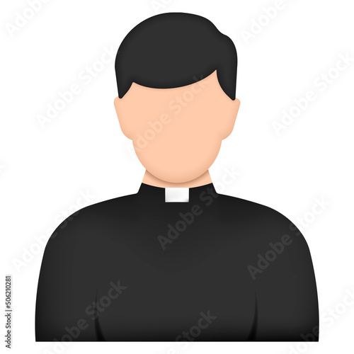 Catholic priest realistic icon. Vector illustration.