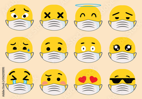 Face Emoji Day Deferend Vector