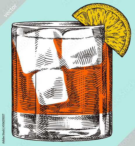 black and white engrave isolated drink vector illustration