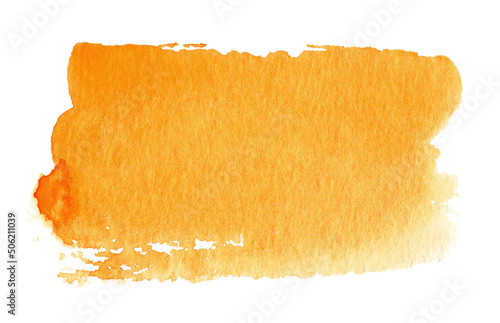Orange hand drawn abstract watercolor background for text or logo