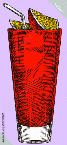 black and white engrave isolated drink vector illustration