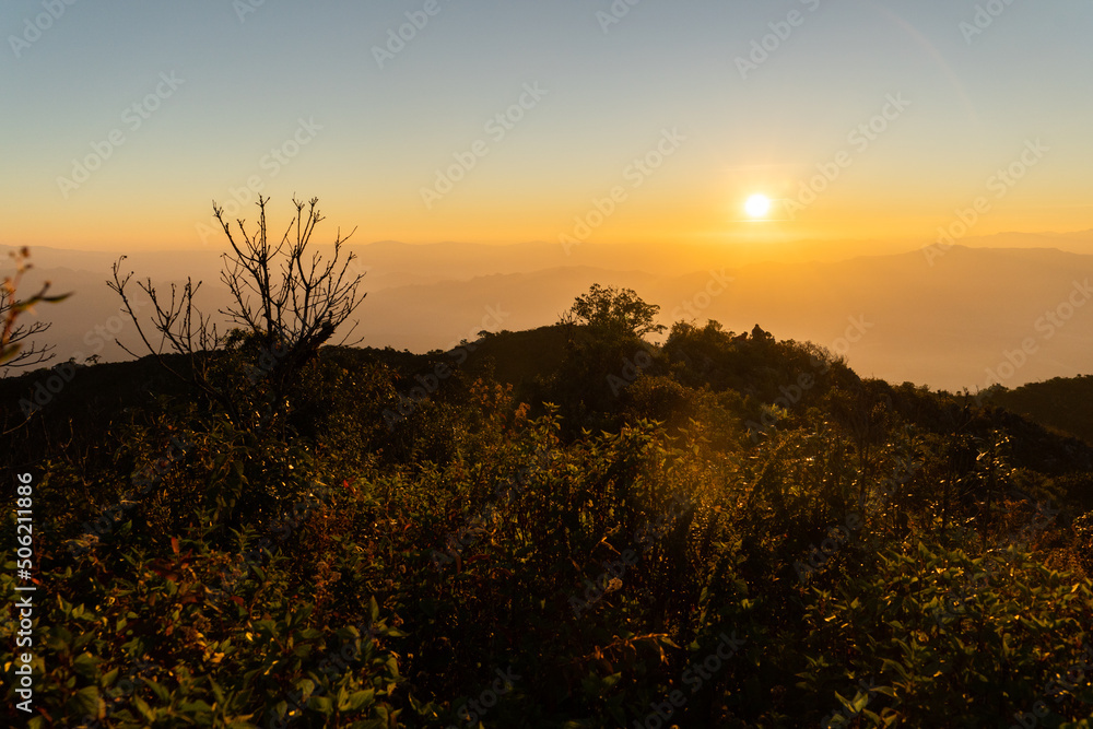 The view of Doi Luang Chiang Dao limestone mountain in Chiang Dao Wildlife Reserve area, A popular tourist attraction of Chiang Mai Province, Thailand