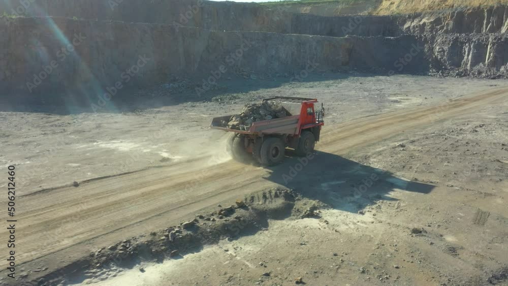 Granite quarry. Extraction of granite. Open cast mine. Stone Quarrying - Aerial view Granite quarry. Extraction of granite. Open cast mine. Stone Quarrying - Aerial view
