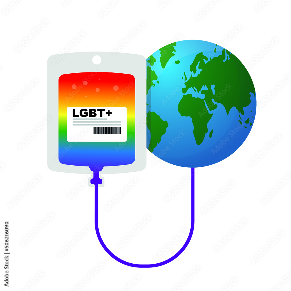LGBT colors and blood icon.
