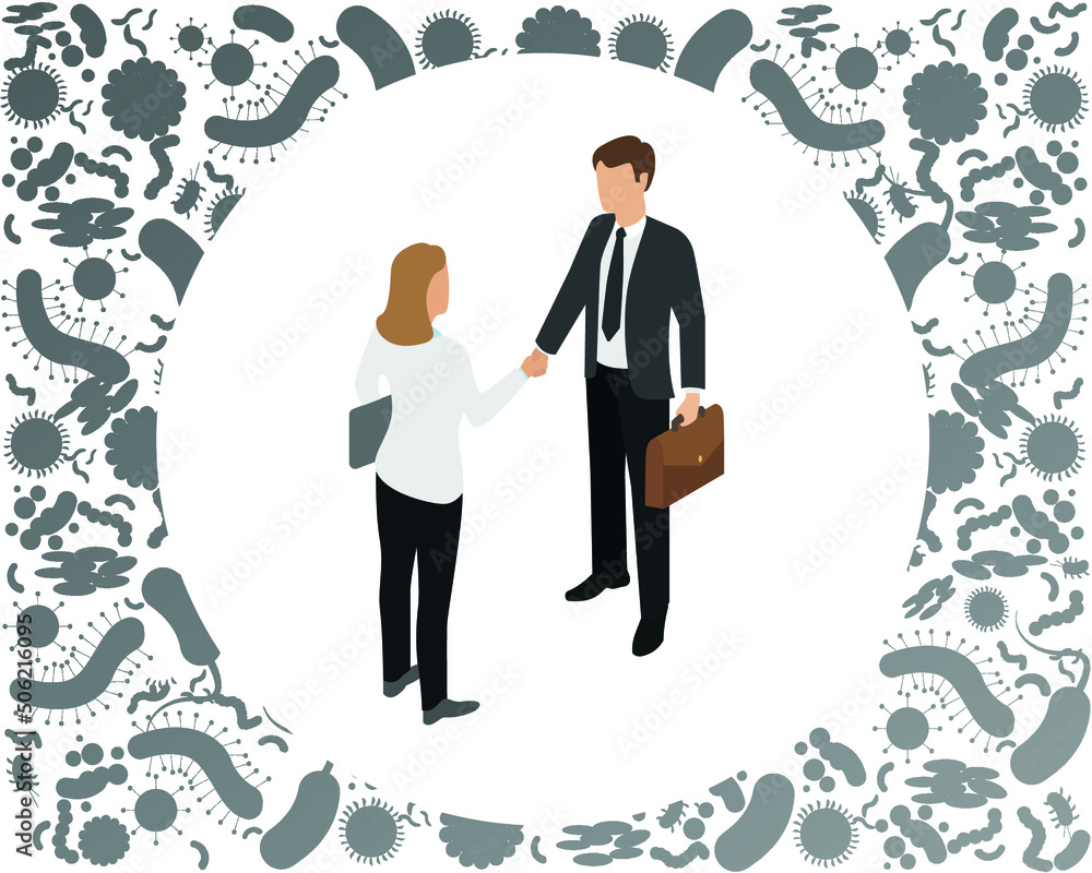 Fototapeta premium risk of infection. Business deal during the pandemic. virus and health concept. 