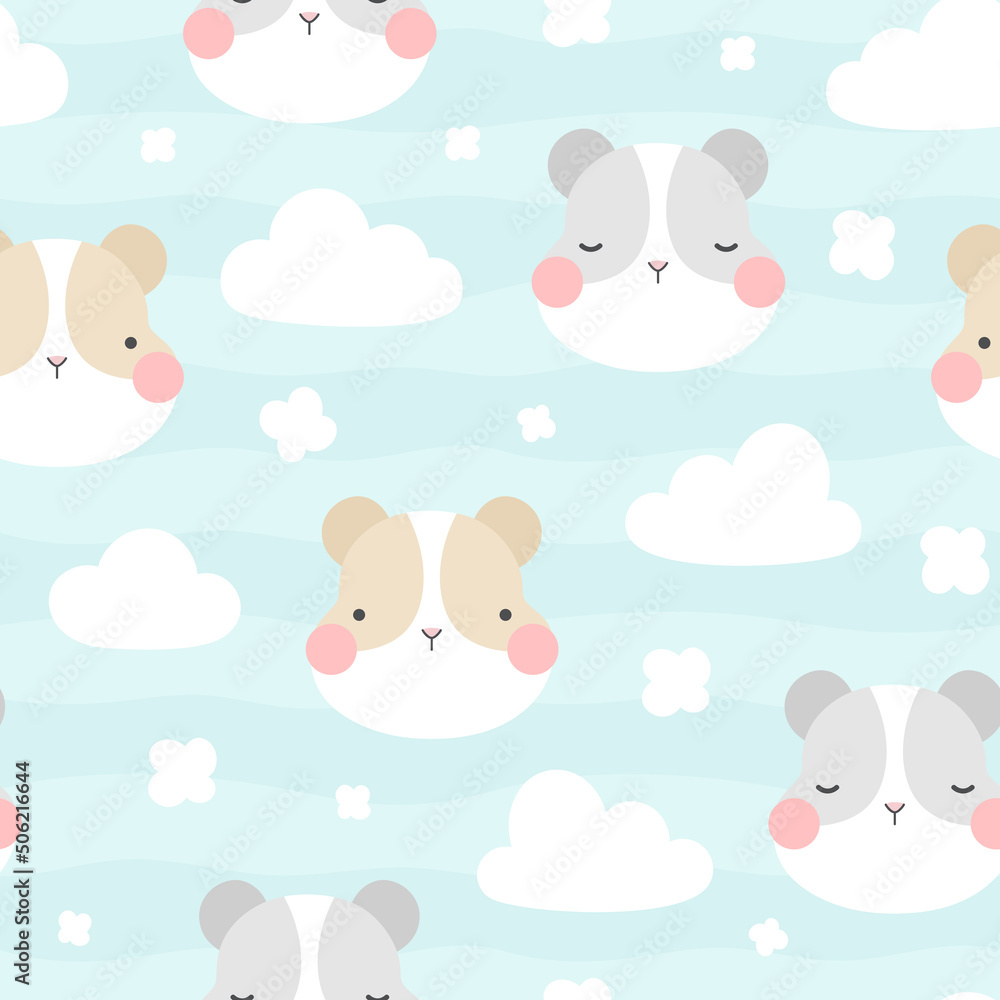 Hamster seamless pattern, vector illustration background Hamster seamless pattern, vector illustration background