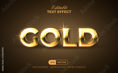 3D Gold text effect realistic style. Editable text effect