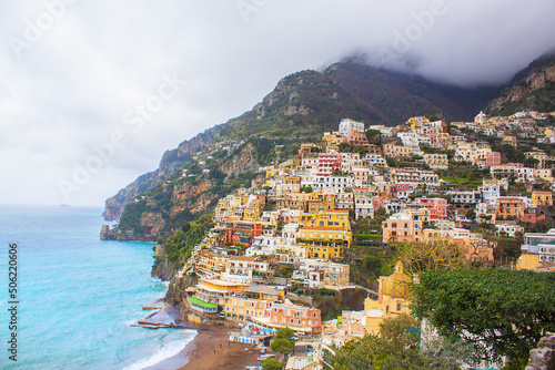 Beautiful view of Positano city in Amalfi Coast, Italy 