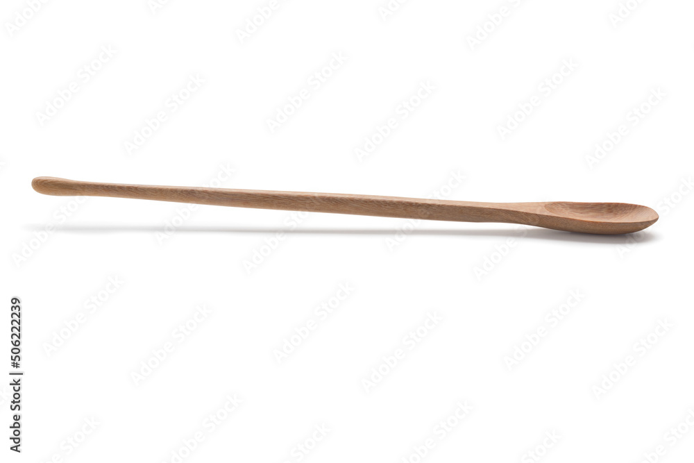 Obraz premium empty wooden spoon on white