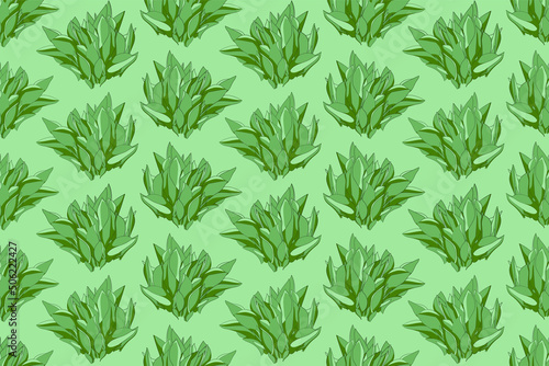 Foliage pattern of leaf plant for textile design. Floral art for wallpaper or fabric fashion.
