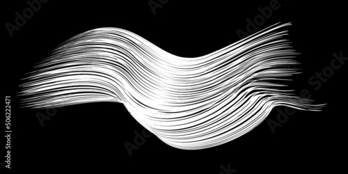 White flow brushstroke on white background.. Fluffy bunch of white politics. Abstract disheveled fibres. Vector illustration swirl blur. Crayons and chalk paint, fibers, hair and bunch