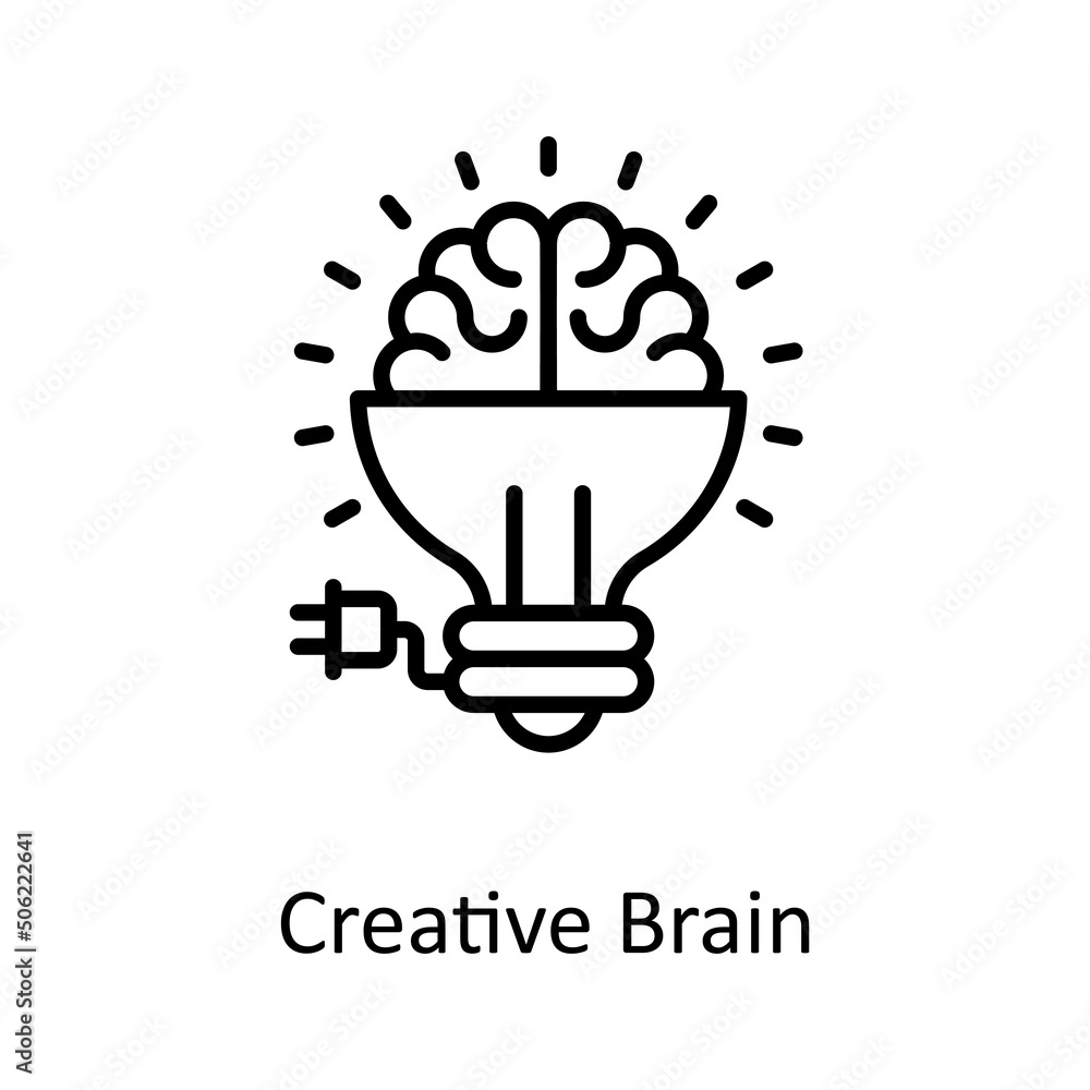 Creative Brain vector outline Icon Design illustration. Graphic Design Symbol on White background EPS 10 File Creative Brain vector outline Icon Design illustration. Graphic Design Symbol on White background EPS 10 File
