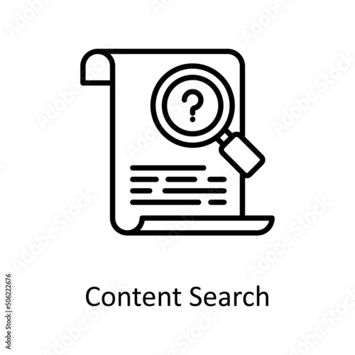 Content Search vector outline Icon Design illustration. Graphic Design Symbol on White background EPS 10 File
