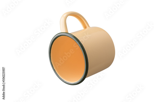 Wallpaper Mural Yellow enamel mug isolated on white Torontodigital.ca