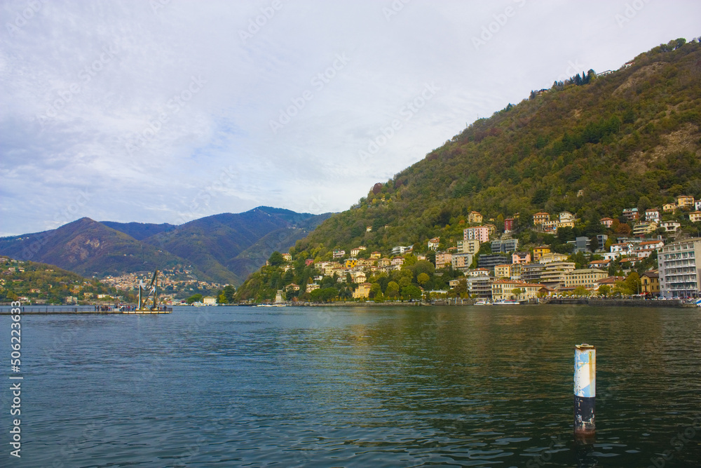 Panorama of Lake Como in Lombardy	
