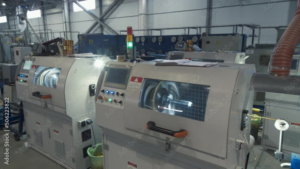 Modern technologies in the work of the workshop for the production of electric cable. The latest equipment in action. Modern technologies in the work of the workshop for the production of electric cable. The latest equipment in action.