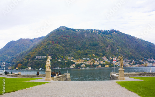 Park of Villa Olmo at Lake Como in city Como © Lindasky76