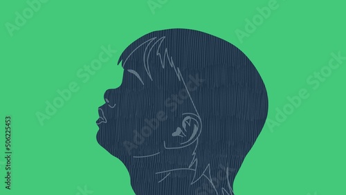 Wallpaper Mural greenbackground illustration of a profile of a girl Torontodigital.ca