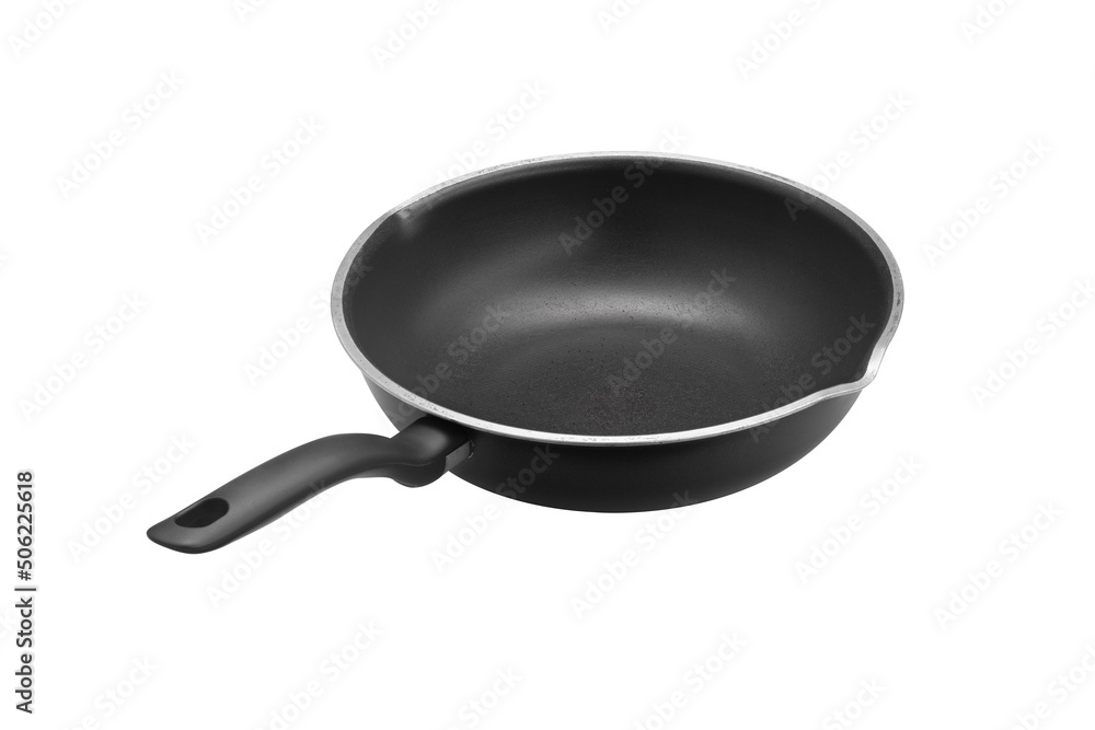empty cooking pan on white empty cooking pan on white