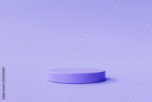 Purple cylinder minimal podium pedestal product display platform for product placement background 3d illustration
