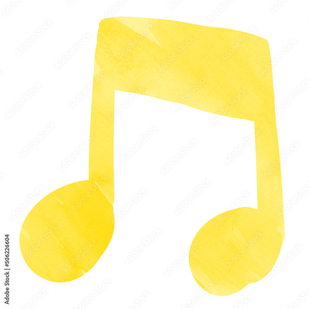 水彩素材音符黄色stock Illustration Adobe Stock