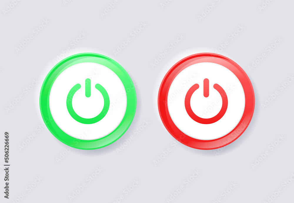 Power icon On Off Buttons, Energy switch sign, Power Switch Icons, Start power button, turn off symbol, shutdown energy icon with white neumorphism buttons, gradient color ui buttons interface Power icon On Off Buttons, Energy switch sign, Power Switch Icons, Start power button, turn off symbol, shutdown energy icon with white neumorphism buttons, gradient color ui buttons interface
